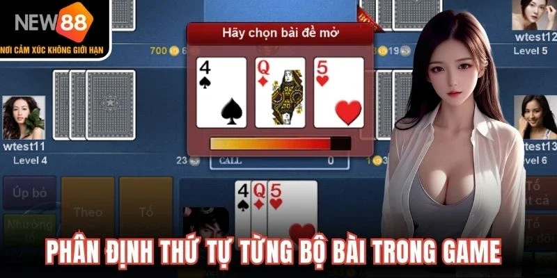 Phân định thứ tự từng bộ bài trong game